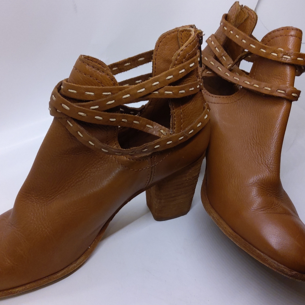 Frye Naomi Pickstitch Whiskey Leather Shootie Boots